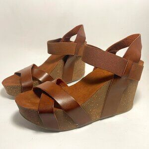 Like New MIA Platform Cork Leather Sandals 8.5